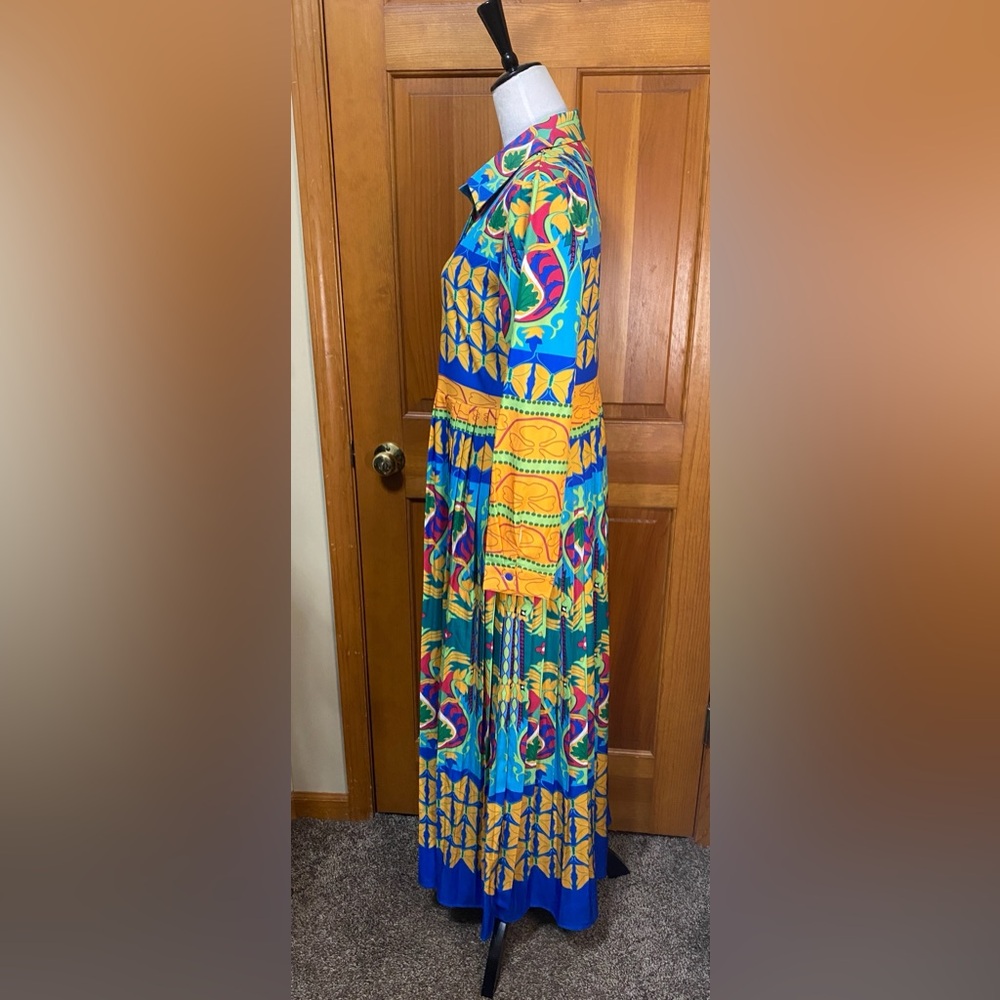 Vibrant Multicolor Abstract Print Maxi Dress - Picture 4 of 5